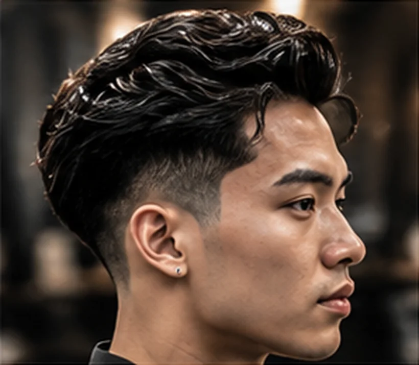 Quiff Fade giúp gương mặt tròn thon gọn hơn